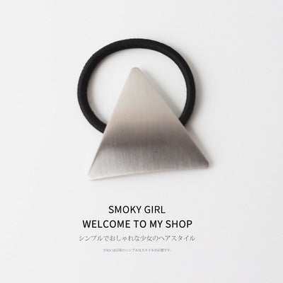 European And American Ins Cold Style Geometric Metal Brushed Hollow Hair Ring