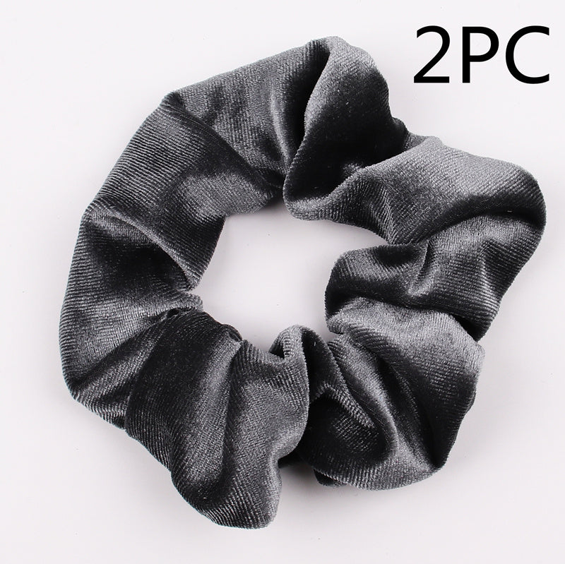 Fashion New Velvet Tencel Pocket wallet Hair Scrunchies Retro Zipper Large Intestine Elastic Hair Band