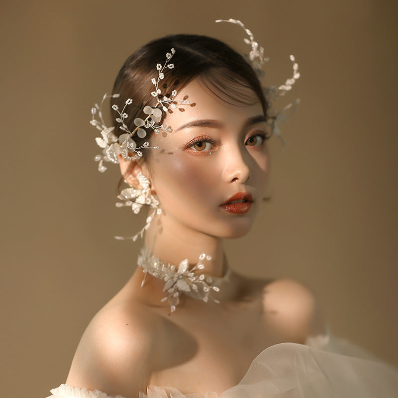 Mori Aesthetic Bridal Headdress Simple Wedding Hair Ear Clip