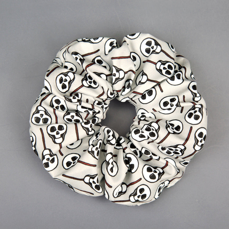 Halloween Series Cartoon Printed Wide-brimmed Pleated Hair Ring