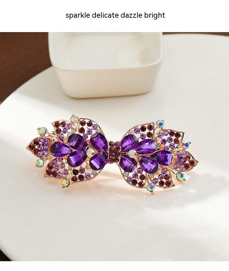 Rhinestone Barrettes Female Word Spring Clip