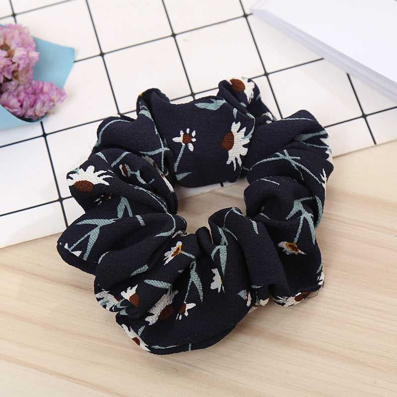 Floral Flamingo Large Intestine Hair Ring Cloth Headdress Flower Chiffon