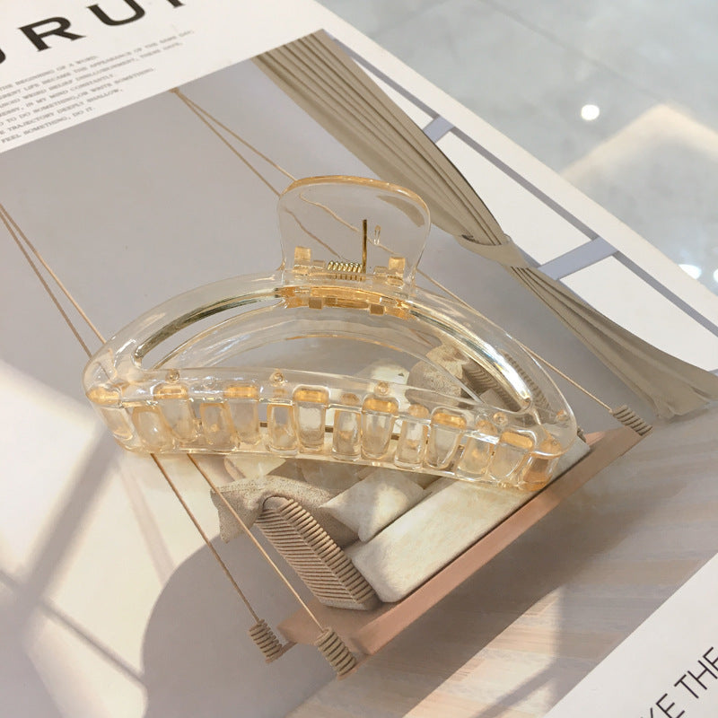 Women's Korean-style Jelly-colored Grip Semicircle Translucent Simple Hair Clip