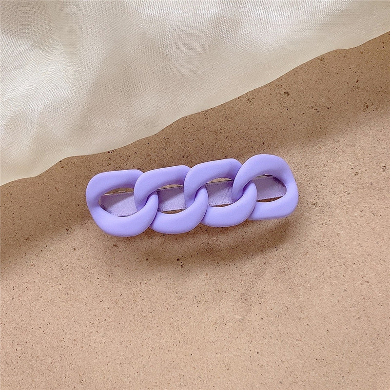 Women's Fashion Simple Color Chain Twist Barrettes