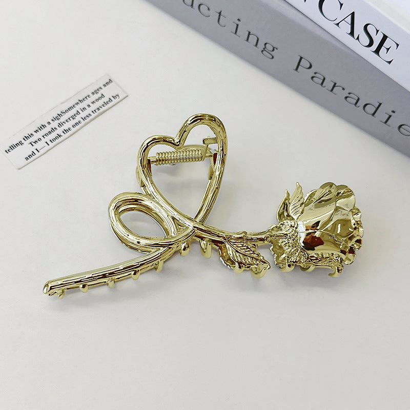 Best Metal Rose Flower Hair Clip Back Head Hair Ornaments