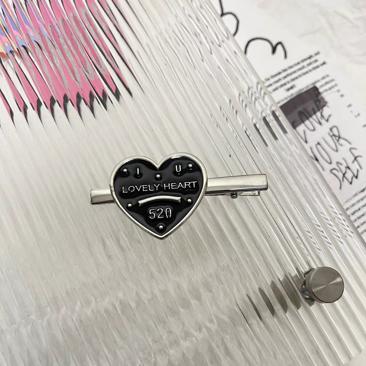 Oil Dripping Love Star Barrettes Bangs Side