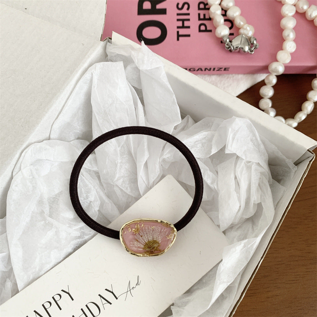 Sweet Dripping Oil Eternal Flower Hair Ring Niche