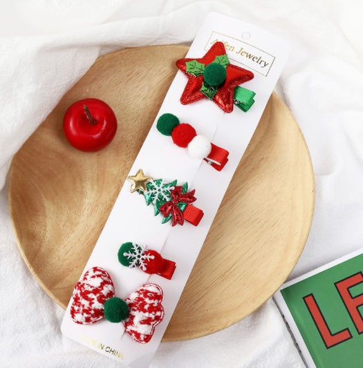Children's Hair Accessories Christmas Clip Cute Bb Does Not Hurt