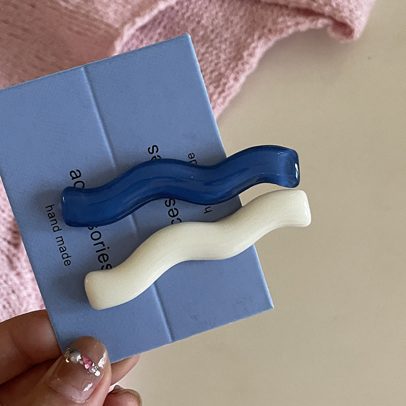 Candy Color Simple And Irregular Acrylic Wave Barrettes