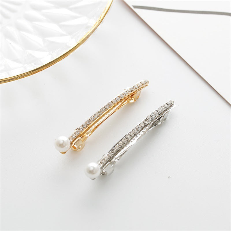 Temperament Diamond Hairpin Single Row Diamond Edge Clip