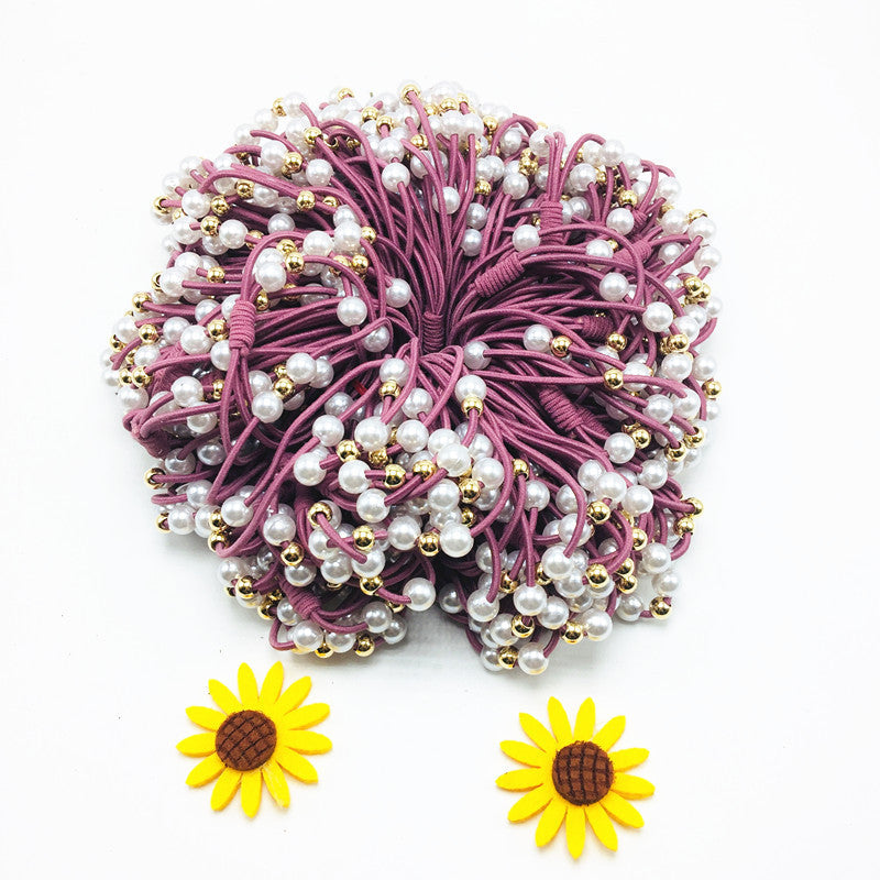 Men's And Women's Fashion High Elasticity Pearl Hair Ring