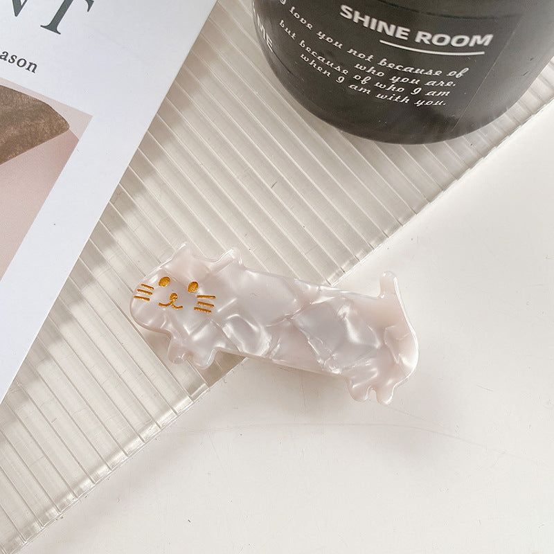 Acetate Plate Cute Tricolor Cat Hair Clip