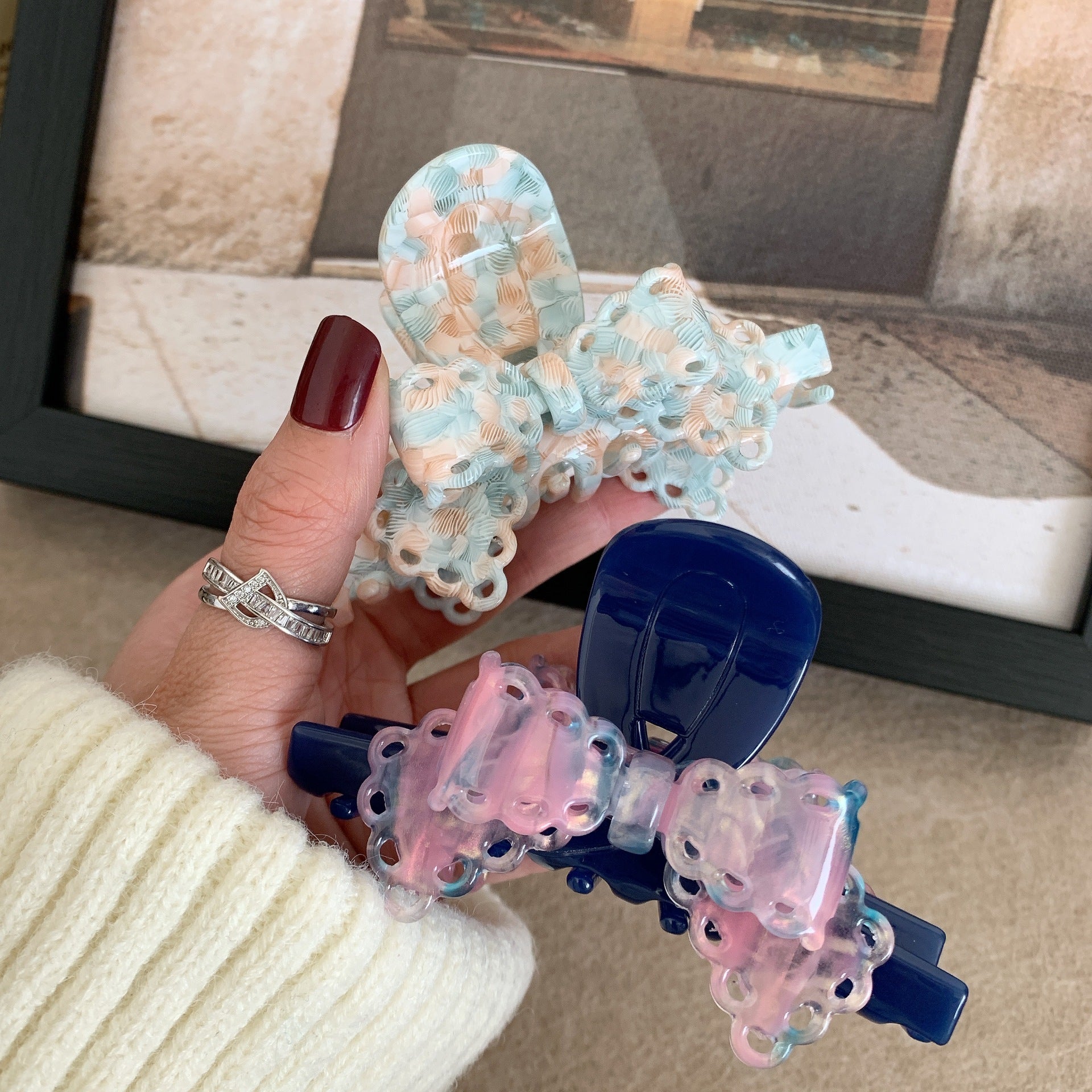 Acetic Acid Lace Bow Barrettes Sweet Temperament Girl