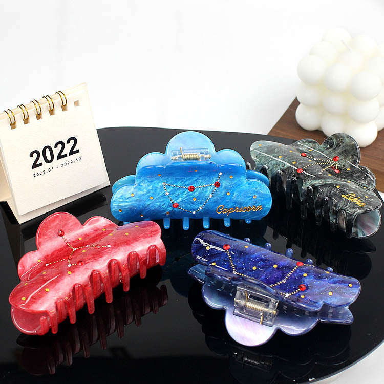 New Twelve Constellation Barrettes Women's Large Grip