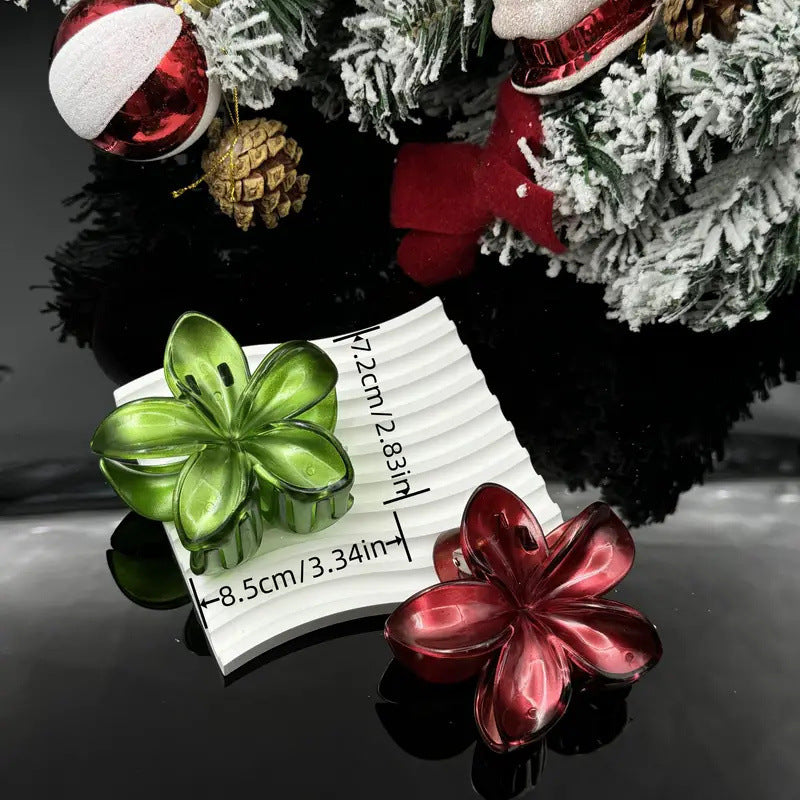 Popular Christmas Barrettes Plumeria Rubra Grip Loose Clip