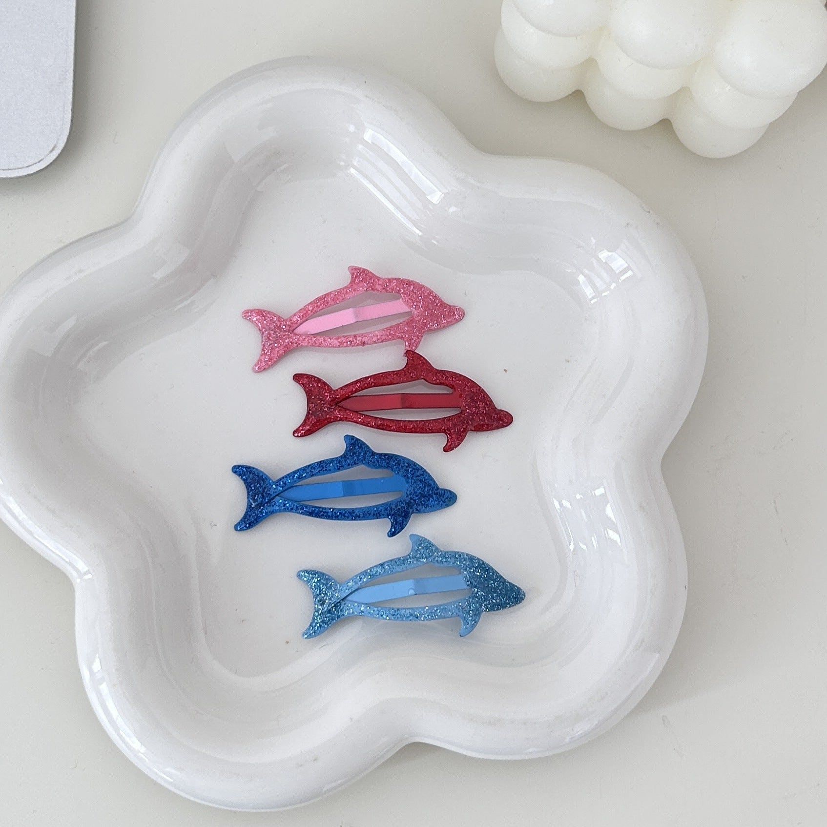 Oil Dripping Dolphin BB Clip Ins Simple Girl Heart Romantic Barrettes
