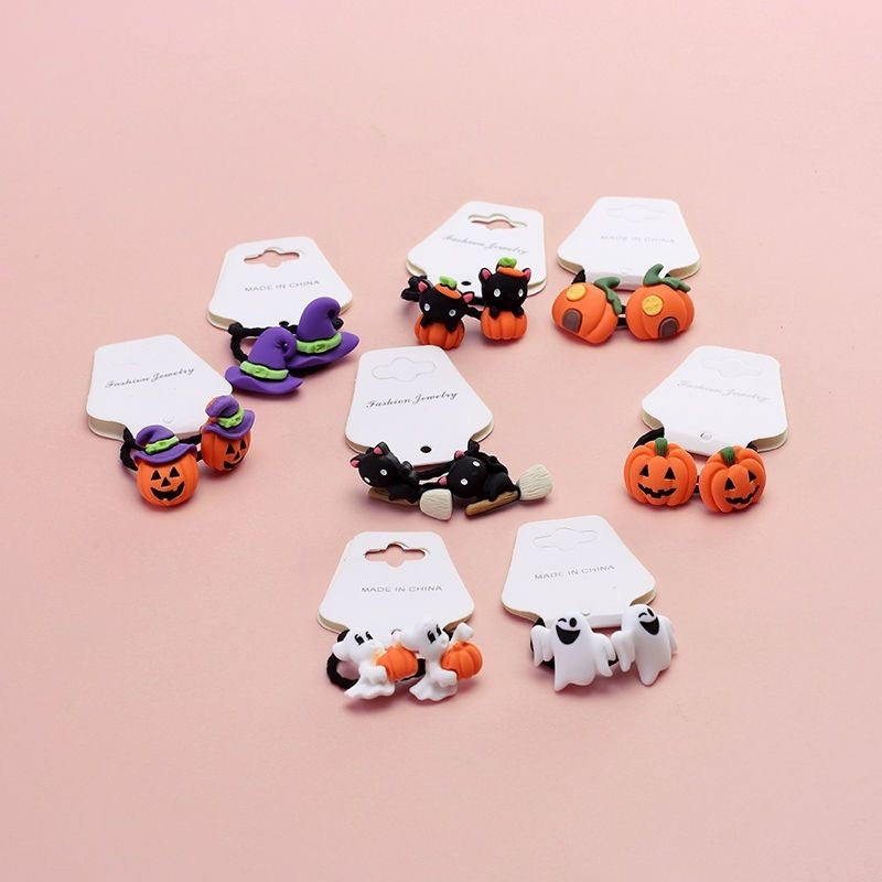 Cute Halloween Pumpkin Ghost Children's Hair Ring