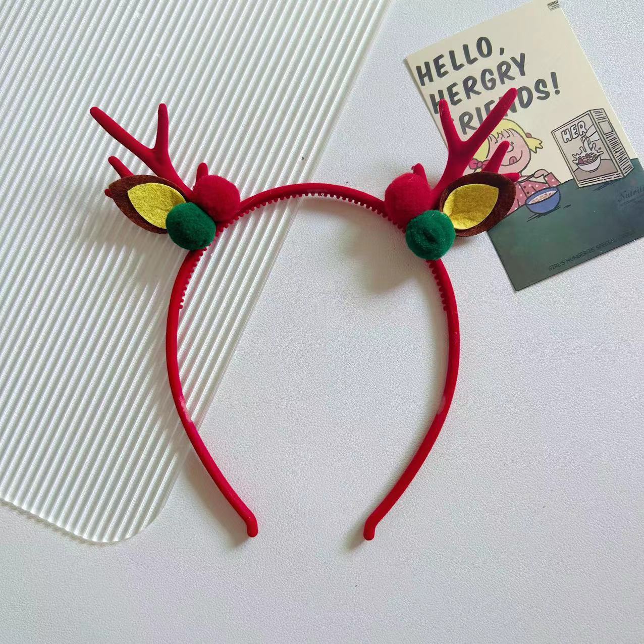 Bowknot Hairpin Cute Headwear Cartoon Cloth Bell Elk Snowflake Christmas Tree Barrettes Suit