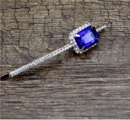 Square Rhinestone Bobby Pin Hair Clip Personality Side Clip Headdress