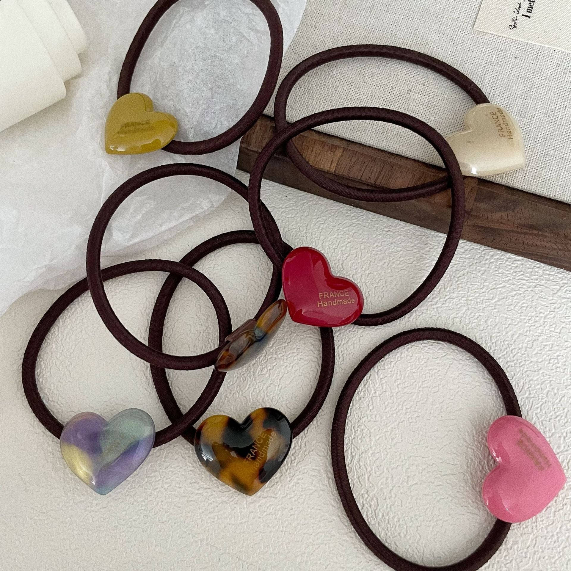 Simple Love Acetate Candy Hair Ring High Elasticity