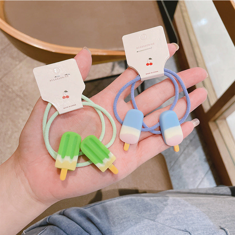 Cute Ice Cream Hair Ring Children Love Ice Cream Simulation Food