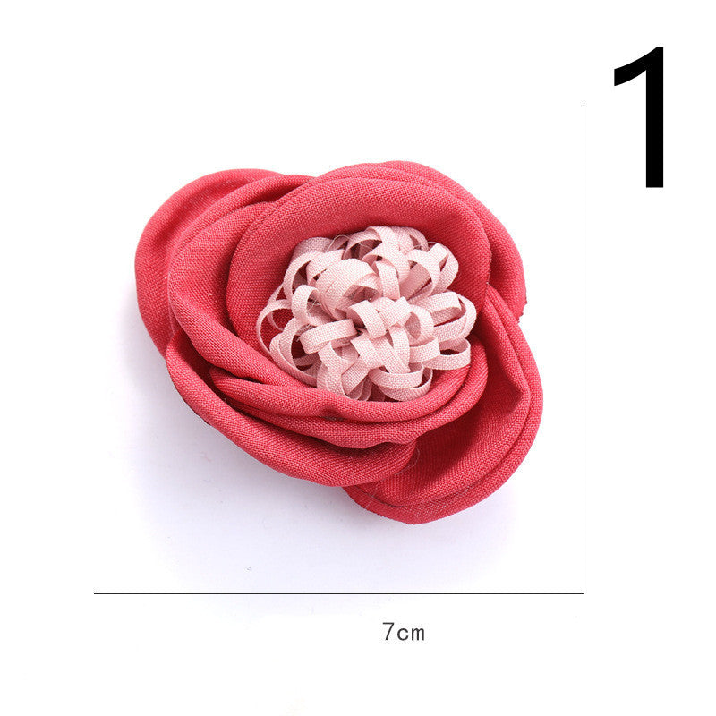 Fabric Flower Rose Sticky Head DIY Handmade Headdress