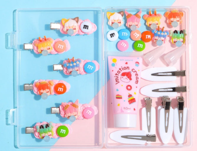 DIY Cream Gel Hair Clip Hairpin Side Clip Material Pack