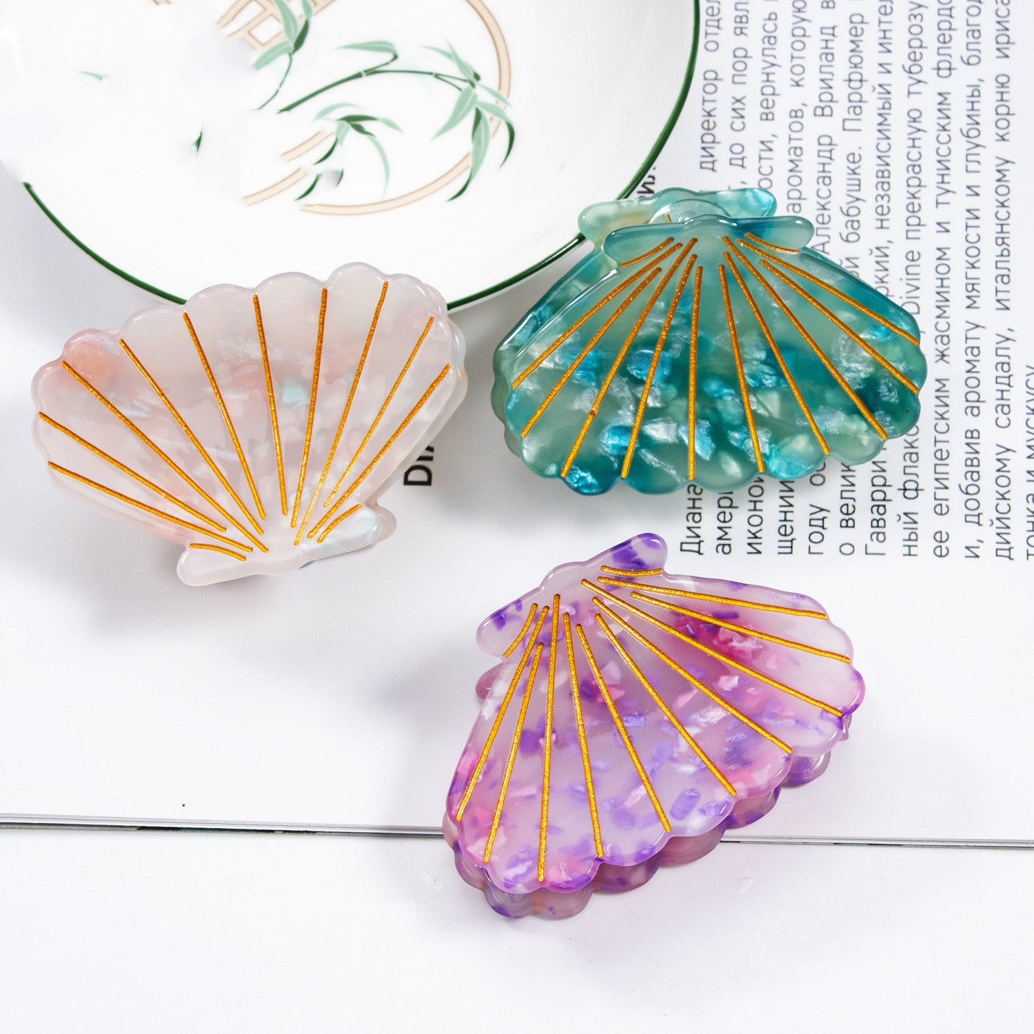 Small Shell Grip Hair Headdress Barrettes