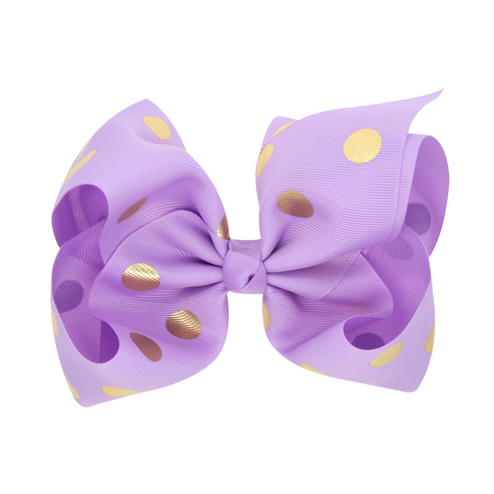 8 Inch Large Bronzing Dot Bow Hair Clip