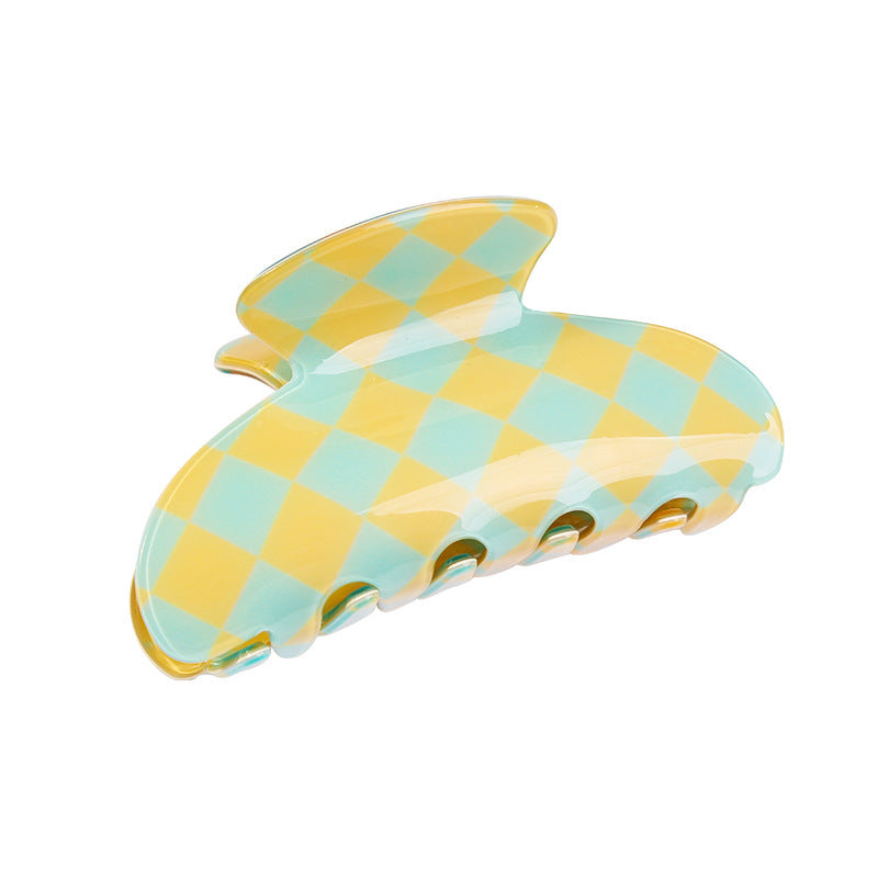 Women's Simple Acetate Checkerboard Hair Clip