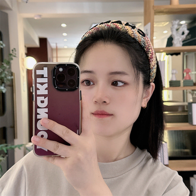 Korean Style Letter Raffia Headband Summer High Sense Hairpin With Broad Edge High Skull Top Headband Broken Hair Wash Face Hair Clip Women