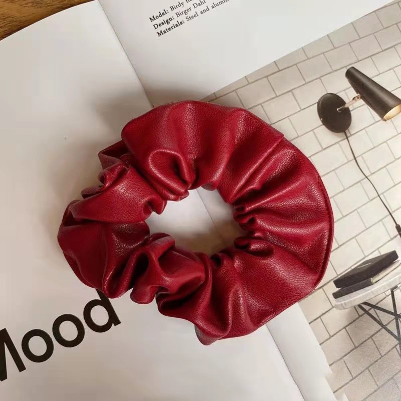 New Style Simple Temperament Pu Leather Large Intestine Hair Ring