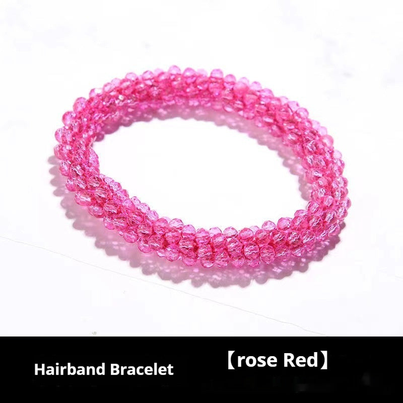 Crystal Color Elastic Rubber Band Hair Ring Ponytail Simple