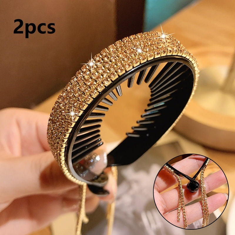 Ball Head Set Hair Device Headdress Flashing Diamond Tassel Bud Clip