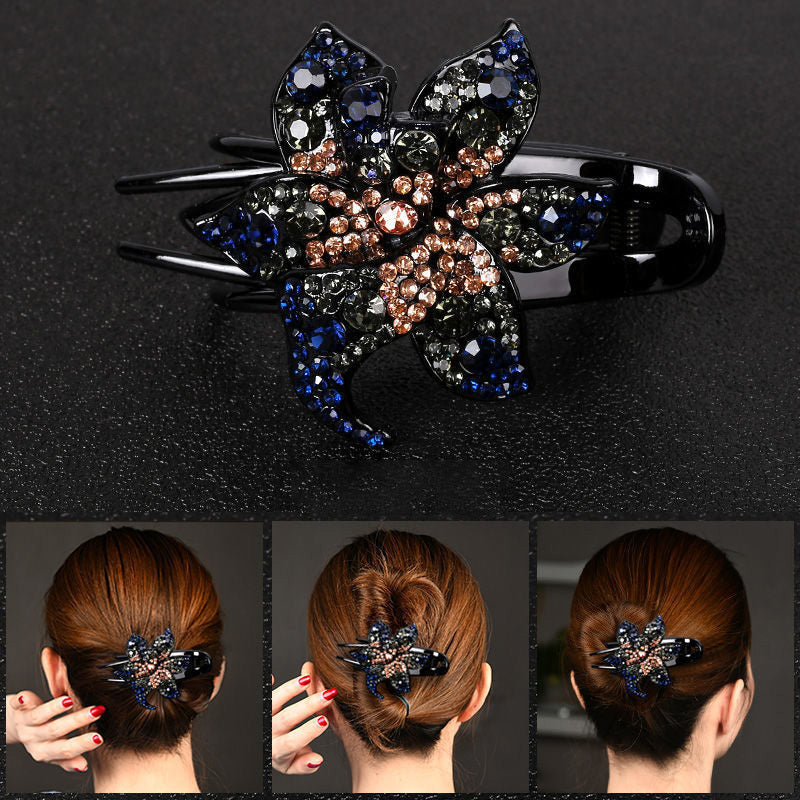 Back Of Head Large Rhinestone Hair Clip Headwear