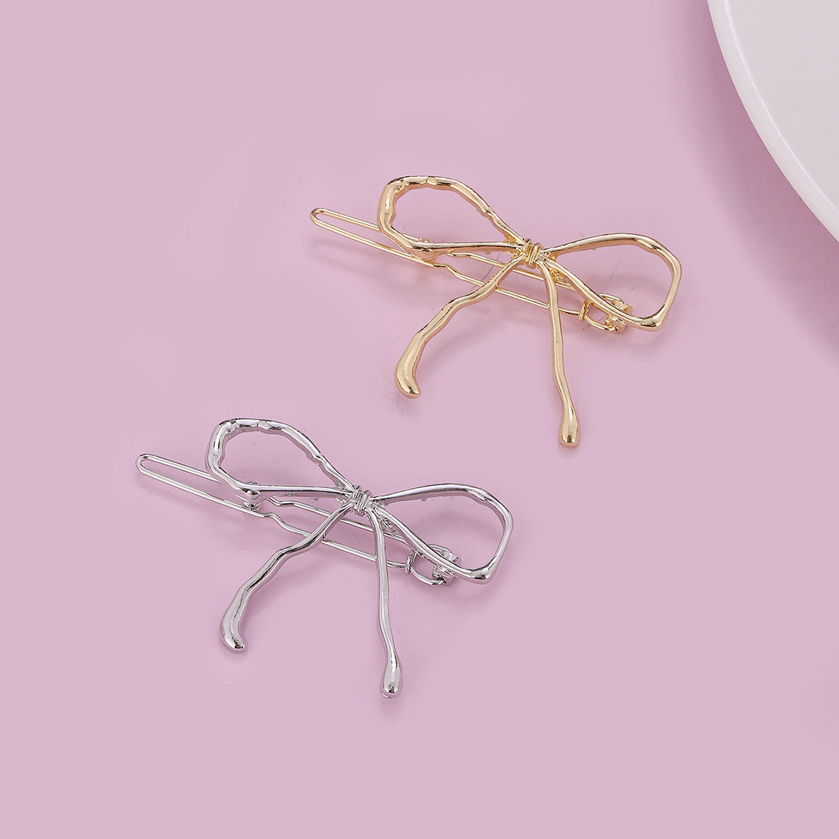 Ins Bow Barrettes Graceful And Fashionable Irregular Hair Accessories