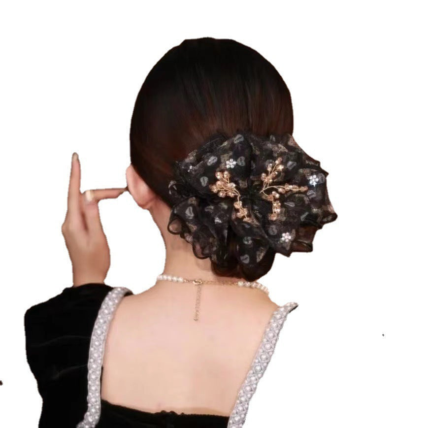 New Women's Fashion Fabric Hair Ring Grab Clip Gripping Clip
