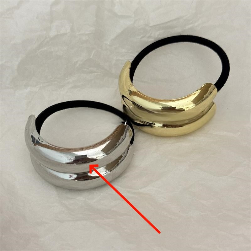Special-interest Design Personality Alloy Concave-convex Elastic Hair Ring Versatile Cold Geometric Retro Temperament Headband