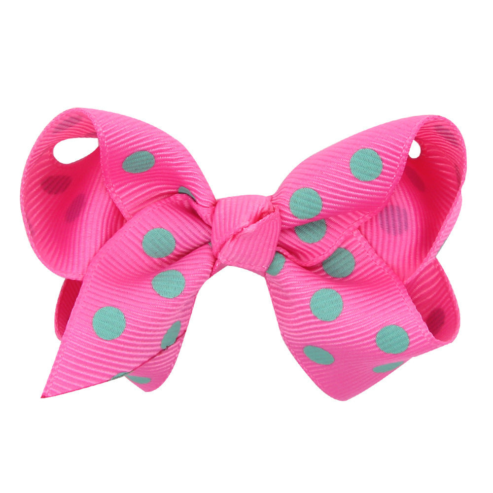 Girls' Polka Dot Print Bow Hair Clip