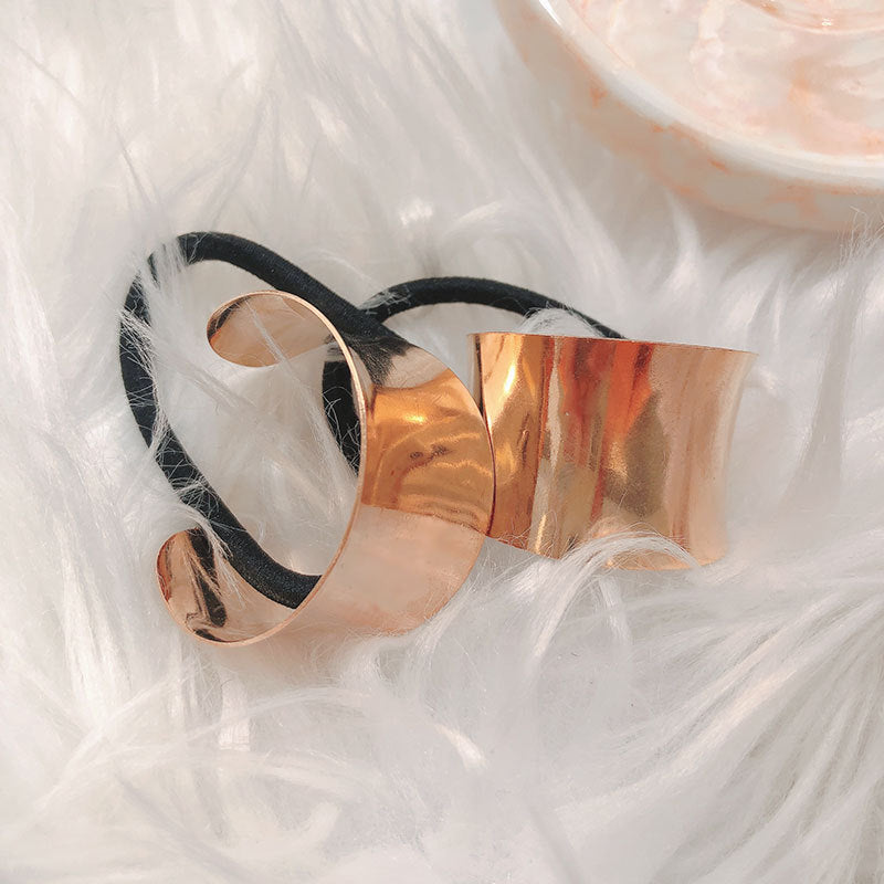 Elegant Metal Horse Tail Buckle Hair Ring Female Headwear Hair Ring