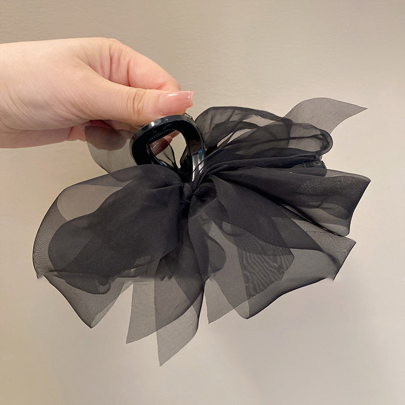 Mesh Bow New Headwear Temperament Large Hair Clip