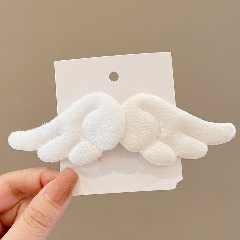 Women's Fashion Plush Angel Wings Hair Clip