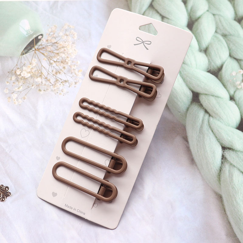 Coffee Color Series Barrettes Girl Side Clip Duckbill Clip Internet Celebrity