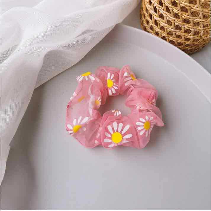 Small Daisy Flower Large Intestine Hair Ring Hair Accessories Forest Girl