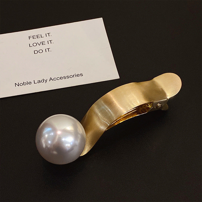 Metal Pearl Barrettes Back Head Shark Clip Hairware