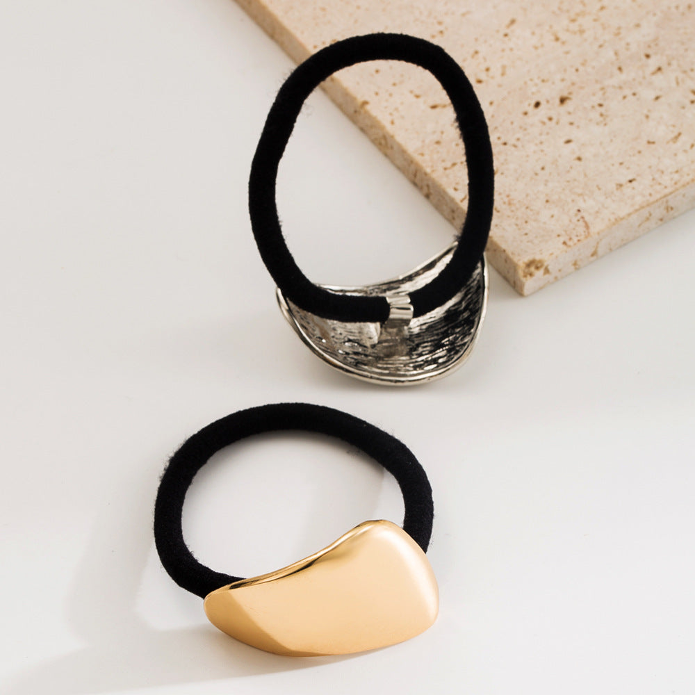 European And American Metal Glossy Surface Elastic Hair Ring
