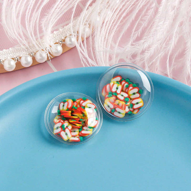 Transparent PVC Paillette Quicksand Small Fruit Diy Handmade Hair Ring Hair Rope Barrettes Hair Accessories