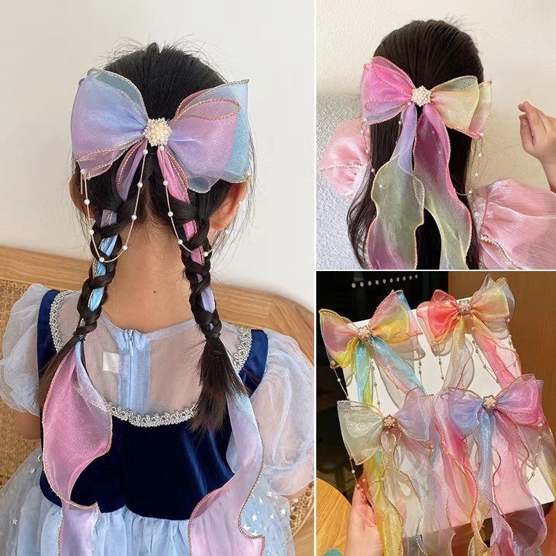 Female Sweet Desire Mesh Bow Hair Clip
