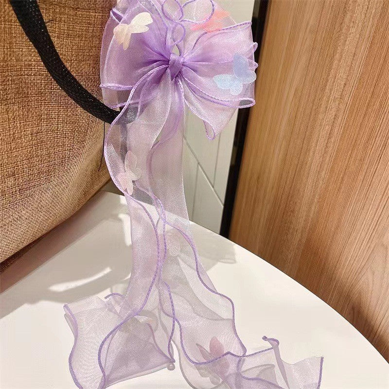 Female Sweet Desire Mesh Bow Hair Clip