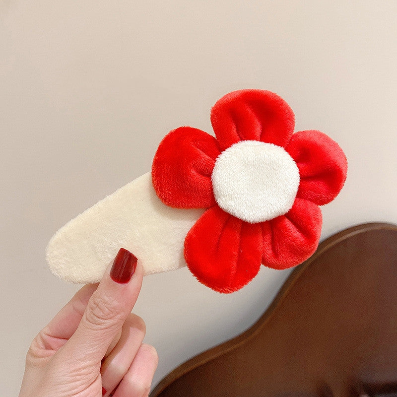 Ladies New Little Red Flower Barrettes